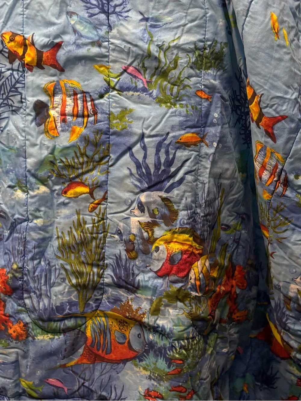 Vintage Twin Fish In Love Comforter, 2 Shams, Bed Skirt